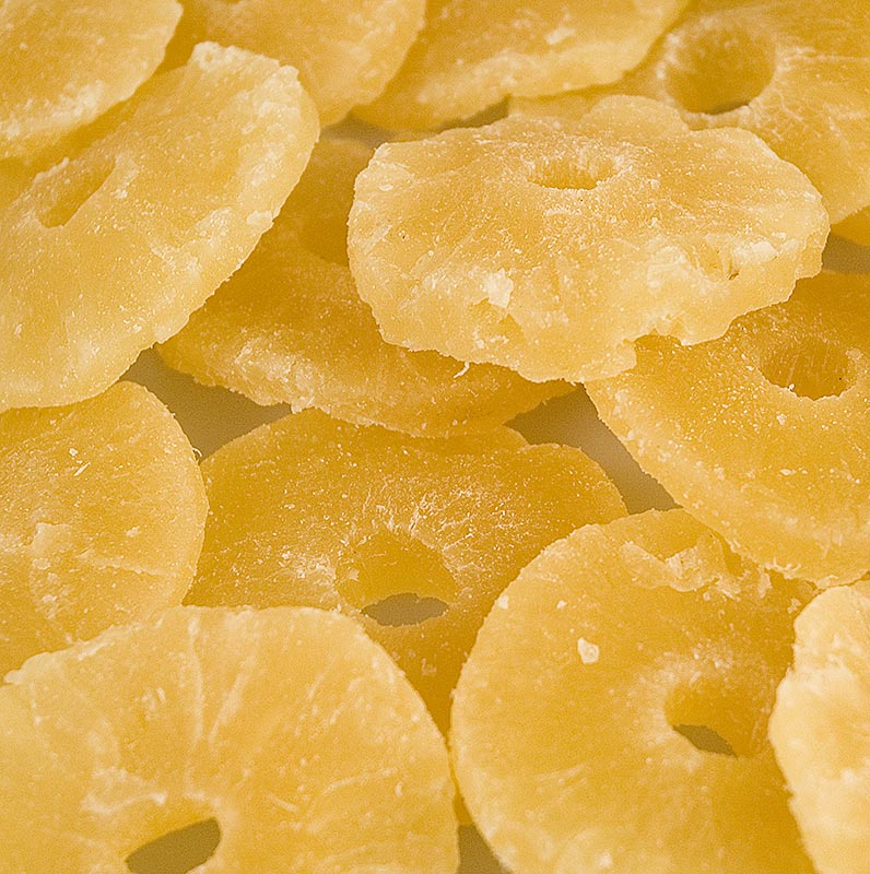 Getrocknete, gezuckerte und geschwefelte Ananas Ringe im 1 kg Pack - hochwertige Fruchtprodukt für Genuss und Vielseitigkeit