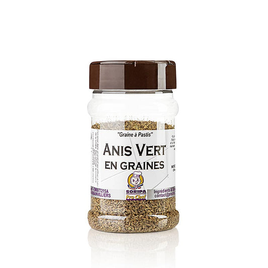 French

Alt text: Image illustrant le produit 'Grüner Anis (Anis vert), 120 g' provenant d'un emballage de 120 grammes de graines d'anis vert biologique de haute qualité