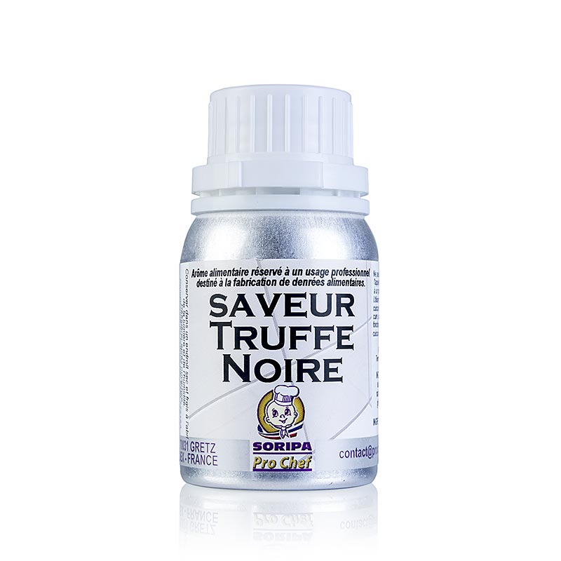 English: 125 ml bottle of SORIPA Trüffel-Aroma - Truffe noir, a high-quality black truffle aroma for enhancing the flavor of your dishes