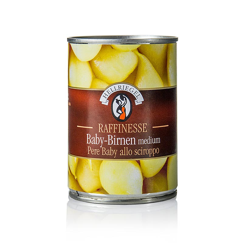 Organic baby pears, lightly sweetened with natural sugar, 400g can for healthy snacking