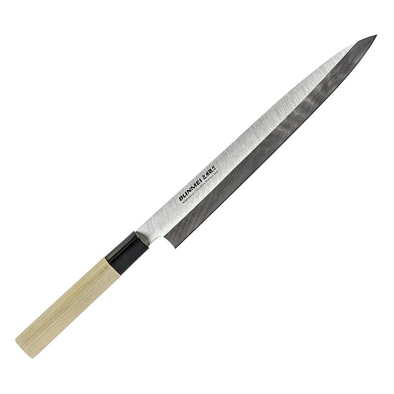 Global Bunmei 1804-270 Yanagi Sashimi Messer mit Honoki Holzgriff, 27cm, 1 Stück - hochwertiges japanisches Sashimi Messer für präzise und professionelle Schnitte