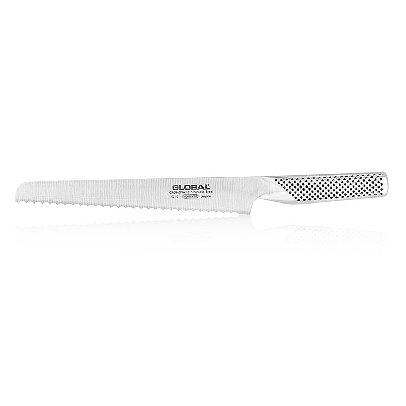 Global G-9 Brotmesser, für alles mit Kruste, 22cm, 1 St - A 22cm bread knife designed for cutting through crusty bread