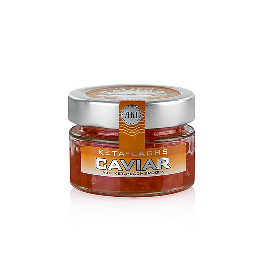 100g of Keta caviar, sustainably sourced from wild-caught salmon