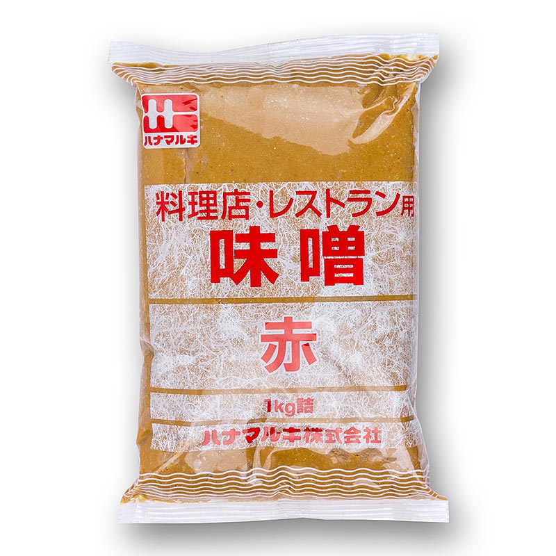 Miso Würzpaste - Aji Aka Miso, dunkel, Japan, 1 kg - traditionelle japanische Paste für köstliche Gerichte, hergestellt aus fermentierten Sojabohnen und Reis, in einer praktischen 1 kg Verpackung