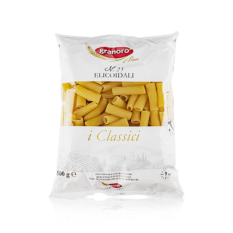 Granoro Rigatoni/ Elicoidali, short tube-shaped pasta, No23, 12 kg, 24 x 500g, perfect for hearty pasta dishes