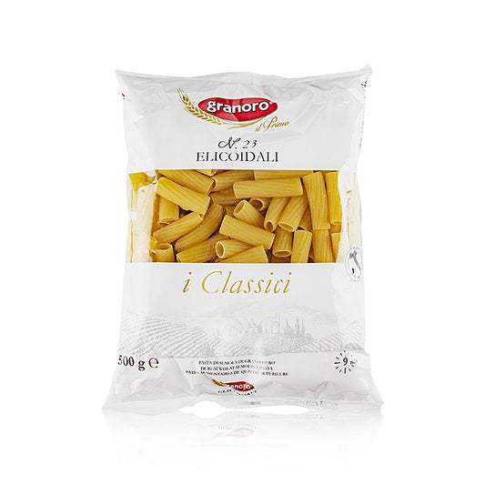 Granoro Rigatoni/ Elicoidali, short tube-shaped pasta, No23, 12 kg, 24 x 500g, perfect for hearty pasta dishes