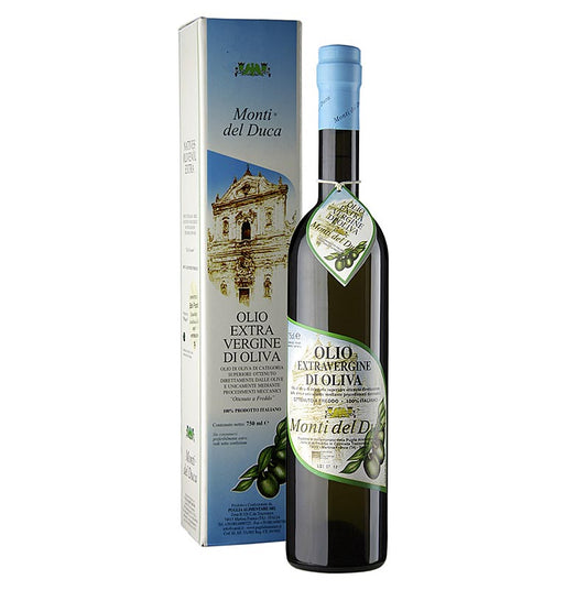 Natives Olivenöl Extra, Caroli Auslese "Monti del Duca", zart fruchtig, 750 ml