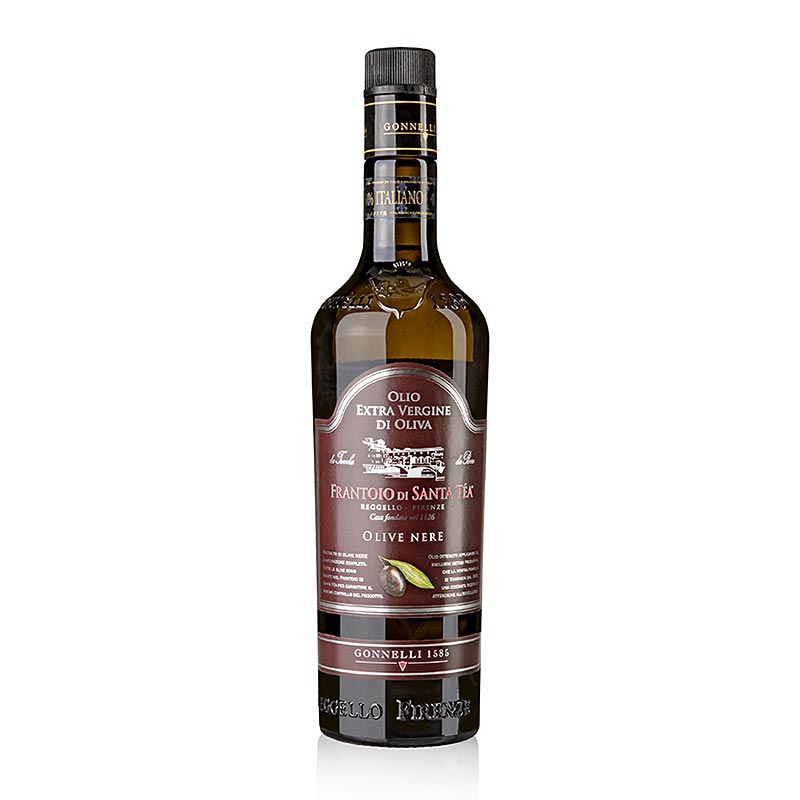 Flasche Natives Olivenöl Extra, Santa Tea Gonnelli Dolce Delicato, schwarze Oliven, 750 ml - traditionelles toskanisches Olivenöl von höchster Qualität