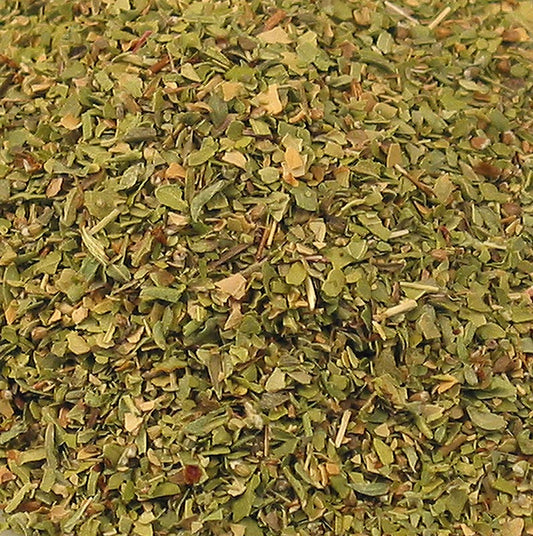 Dried and ground oregano in 1 kg packaging for culinary use