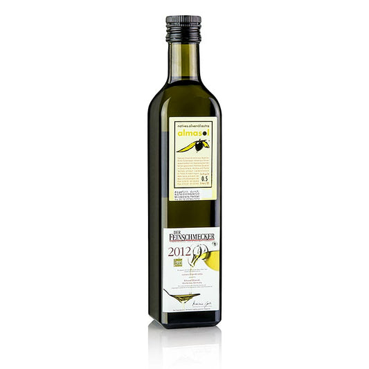 German: Flasche natives Olivenöl Extra Almasol mit 0,2% Säure, Feinschmecker 2012, 500 ml, hochwertiges Olivenöl