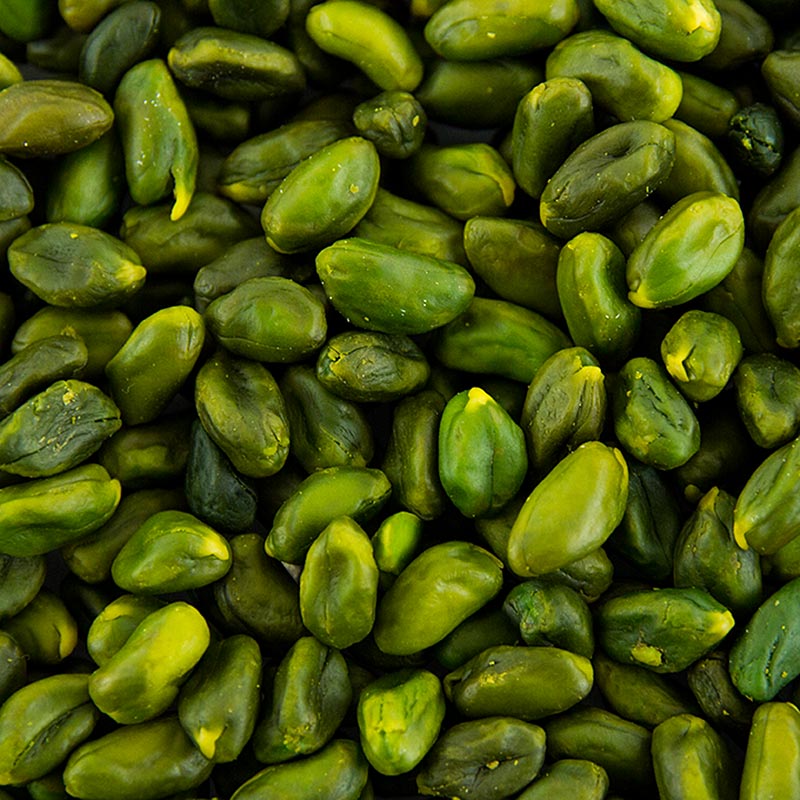 High-quality 1 kg of extra green, peeled pistachios, perfect for snacking or baking