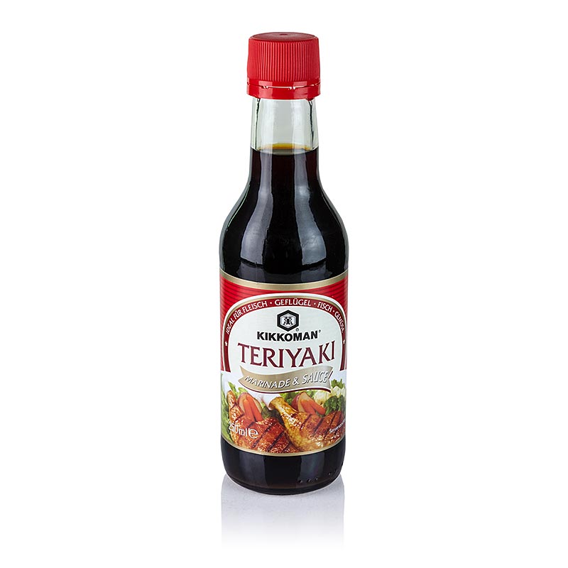 German

Alt-Text: 250 ml Flasche Kikkoman Teriyaki Sauce, vielseitig verwendbar als Dip & Marinade