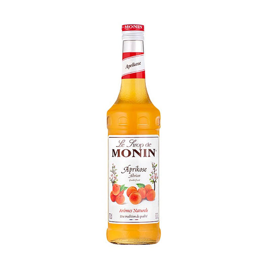 Monin Aprikosen Sirup, 700 ml, a delicious apricot flavored syrup perfect for cocktails and desserts