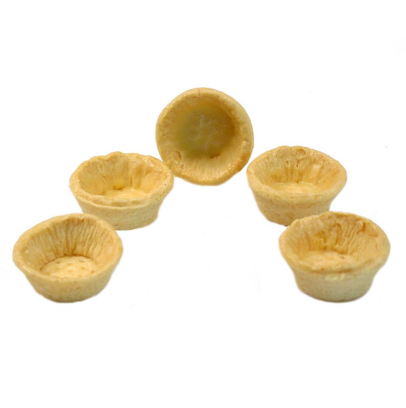 Round salty snack tartelettes, 42cm in diameter, light in color, total weight 970g, 160 pieces