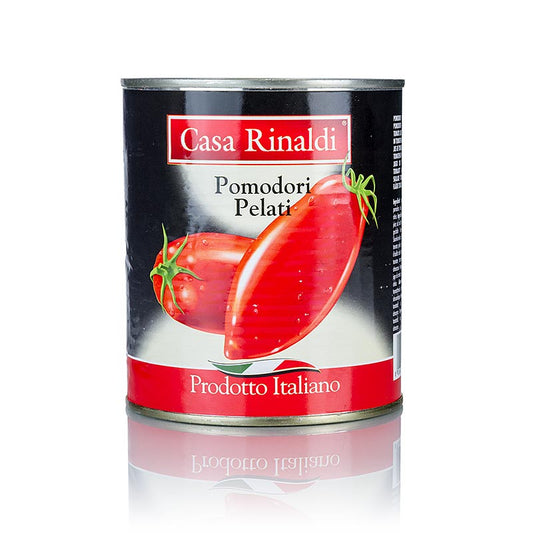 Alt text: Geschälte Tomaten, ganz, 800 g - A can of whole peeled tomatoes, perfect for cooking and adding rich flavor to your dishes