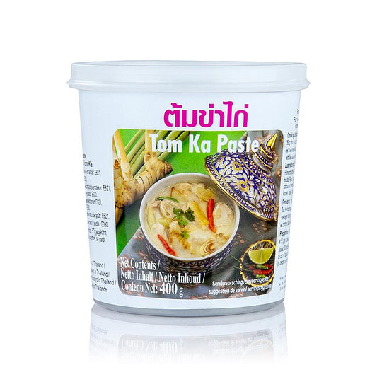 English

Alt Text: A 400g jar of Tom Ka Paste, a flavorful and aromatic Thai seasoning paste