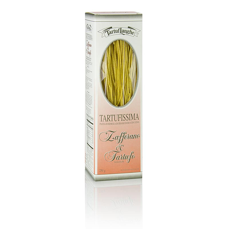 Tartuflanghe Trüffel-Nudeln, Safran, mit 3% Sommertrüffel 250 g - Delicious truffle-infused saffron pasta