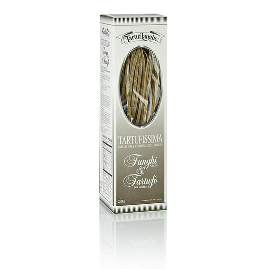 250g pack of Tartuflanghe Trüffel Nudeln Steinpilz pasta with 3% Sommertrüffel, a decadent and aromatic truffle-infused pasta dish