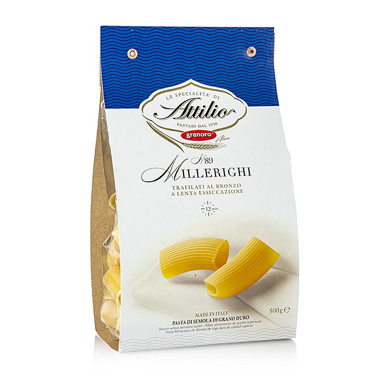 Granoro Millerighi No89 500 g, short and thick pasta tubes for filling