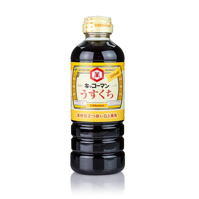 Alt text: Bottle of Soja-Sauce - Shoyu, Kikkoman, Usukuchi, from Japan, 500 ml, a popular and versatile Japanese soy sauce option for cooking and seasoning