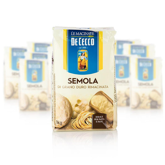 De Cecco Hartweizengrieß - Semola di Grano Duro, No176, 10 kg, 10 x 1000g, ideal for making homemade pasta and baked goods