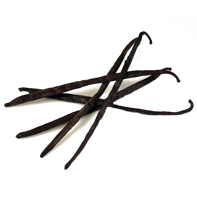 Bourbon-Vanille Schoten - Superior Qualität, Papua Neuguinea, 5 St - A pack of high-quality Bourbon vanilla pods from Papua New Guinea