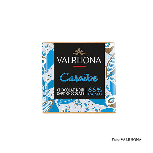 Valrhona Carré Caraibe - Bitterschokoladentäfelchen mit 66% Kakao, 1 kg, 200 x 5g, hochwertige Schokolade