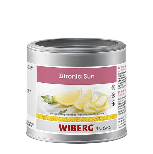 Delicious Wiberg Zitronia Sun seasoning with 300g, made with natural lemon oil for a zesty, flavorful dish