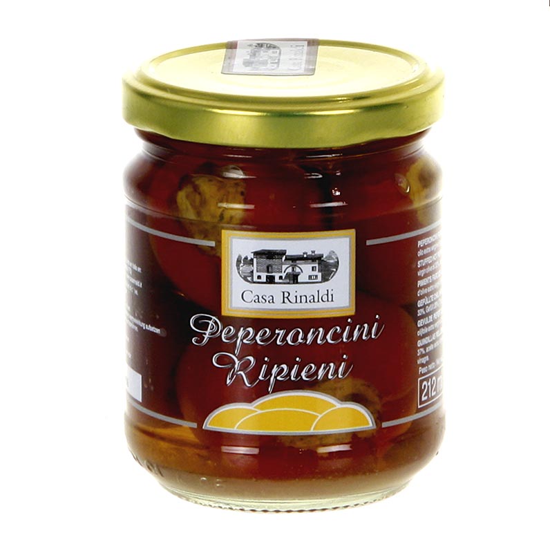 190g jar of Casa Rinaldi eingelegte gefüllte Peperoncini, Kirschpaprika mit Thunfischcreme