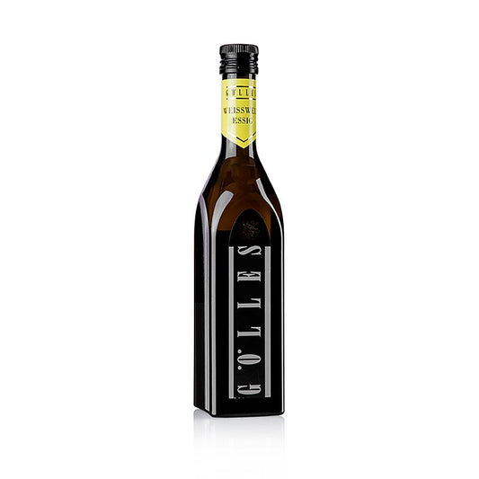 500 ml bottle of Gölles Weißweinessig with 6% acidity, a high-quality white wine vinegar perfect for culinary use and salad dressings (English)