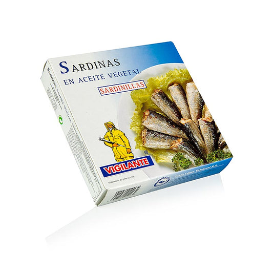 Sardinen, ganz, mit Haut und Gräten, in Pflanzenöl, 275 g - Dose mit köstlichen Sardinen in hochwertigem Pflanzenöl