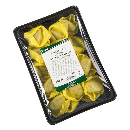 Frische Tortelloni mit Ei und Ricotta-Steinpilz-Füllung, Viveri, 500 g, verlockend gefüllte Pasta mit leckerer Ei- und Ricotta-Steinpilz-Füllung