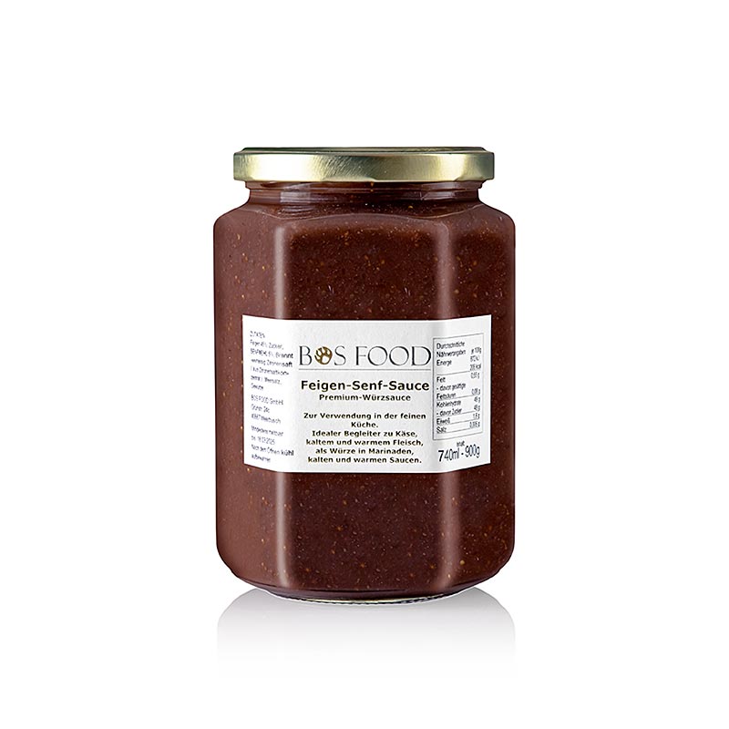 Feigen-Senf-Sauce, eigene Kreation mit roten Feigen, 740 ml - köstliche Sauce für besondere Gerichte und zum Verfeinern von Fleisch und Käseplatten