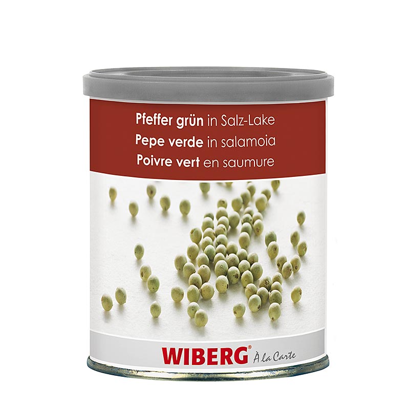 800 g of whole Wiberg green pepper in brine, packaged for freshness (English)