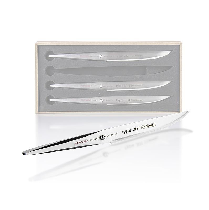 Chroma type 301 P-16 Steakmesser Set, 4 x P-15, 4 tlg - A 4-piece set of Chroma type 301 P-16 steak knives