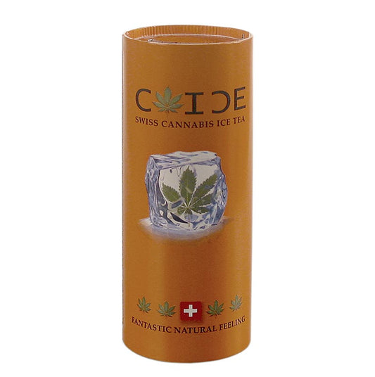 Chillo C-ICE Swiss Cannabis Ice Tea, a refreshing 250 ml hemp-flavored iced tea