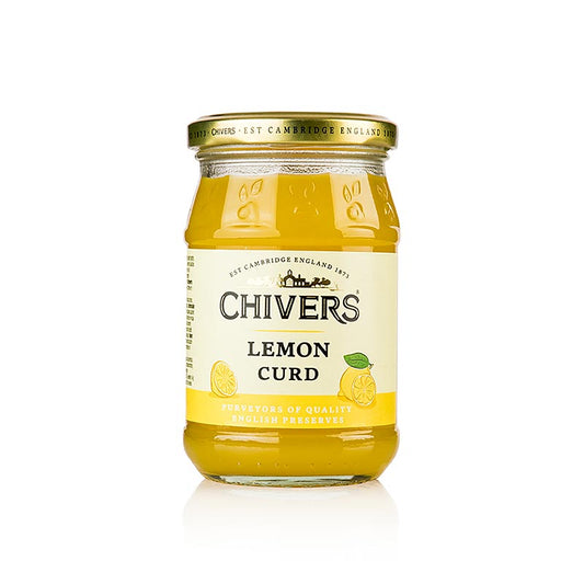 English

Alt text: A 320 g jar of Chivers Lemon Curd, a delicious spread made with tangy lemons and sweet ingredients, perfect for adding a burst of citrus flavor to your favorite dishes and desserts