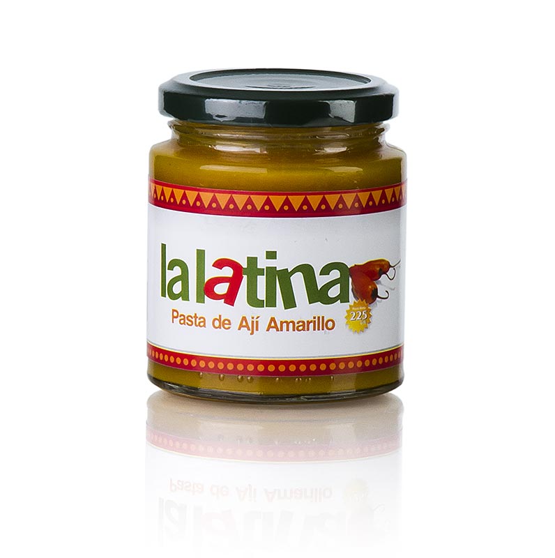 German: Chili-Paste, gelb, Pasta de Aji Amarillo - lalatina , aus Peru, 225 g - Produktbild für scharfe und aromatische peruanische Chili-Paste