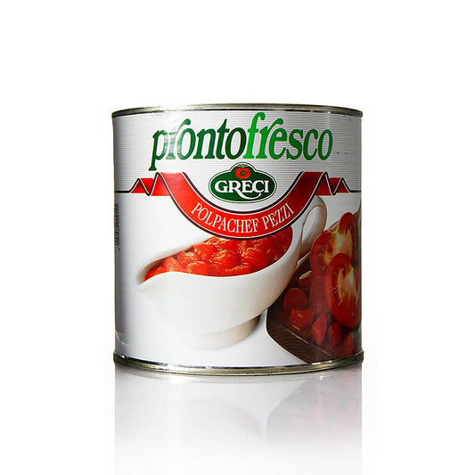 Prontofresco Gewürfelte Tomaten 'Polpachef Pezzi' in 2,5 kg Verpackung, ideal für die Zubereitung von vielseitigen Gerichten