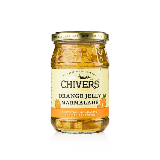 German:

Chivers - Orangen Marmelade - Gelee mit feingeschnittener Orangenschale, 340 g - Leckere Orangenmarmelade mit fein geschnittener Orangenschale, 340 g