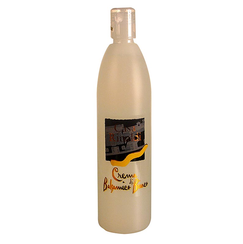 German
Flasche mit 500 ml Casa Rinaldi Crema di Balsamico Bianco für Desserts