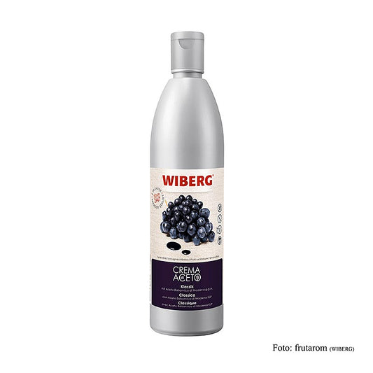 500 ml squeeze bottle of WIBERG Crema di Aceto Klassik, a classic vinegar cream (English)