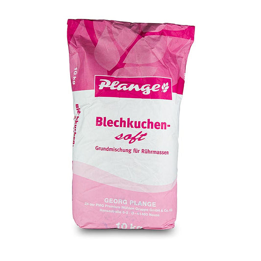 10 kg package of Plange Blechkuchen Soft Mix Pulver, a versatile baking powder (English)