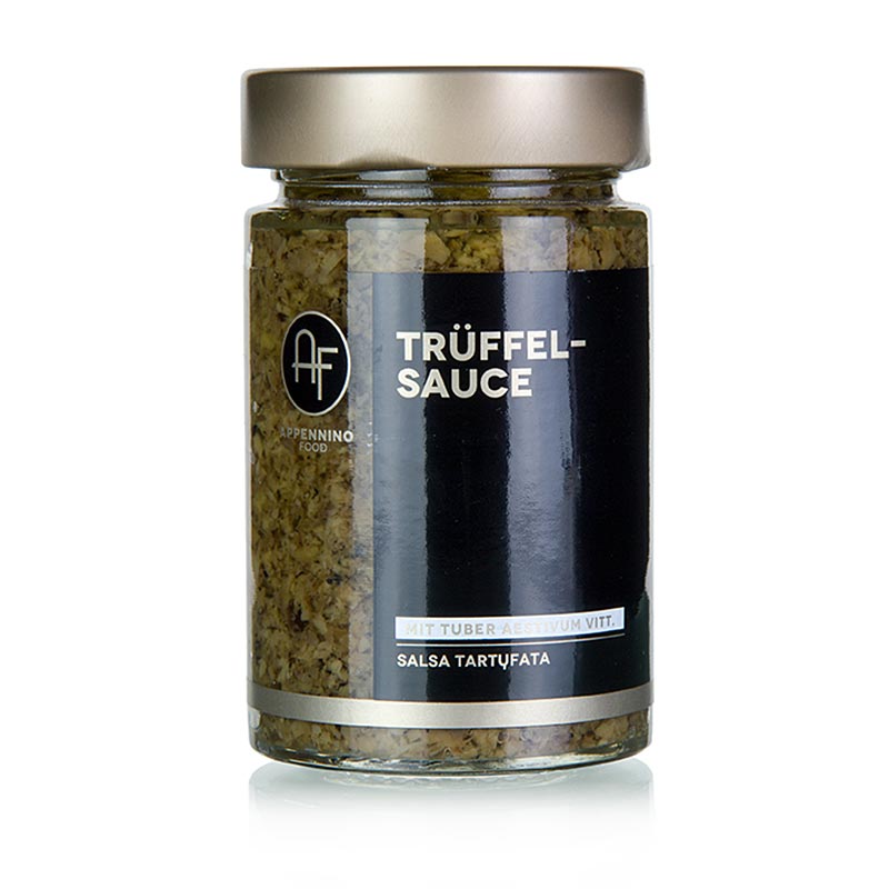 Trüffelsauce (SALSA Tartufata) mit Sommertrüffel aus Appennino, 180 g -  Delicious and aromatic truffle sauce made with summer truffles from the Appennino region