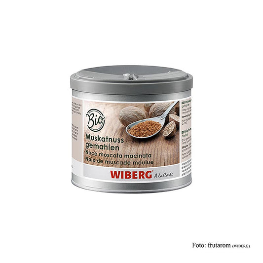 Organic ground nutmeg in a 260 gram package, perfect for adding warm, nutty flavor to your favorite recipes