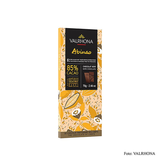 Valrhona Abinao - Bitterschokolade, hergestellt aus 85% Kakao aus Afrika, 70 g