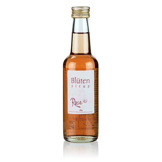 Bio Rosenblüten Blütensirup, 1:10 Konzentrat, handgepflückte Rosenblüten, 250 ml Flasche