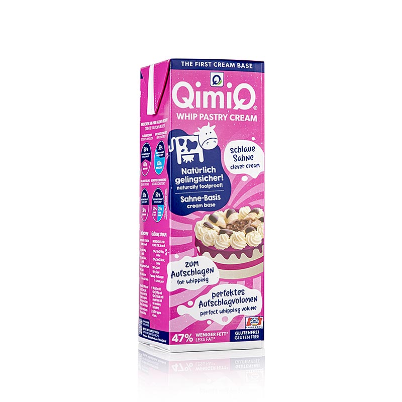 QimiQ Whip Natur, a versatile 19% fat cream for sweet and savory dishes, 1 kg packaging