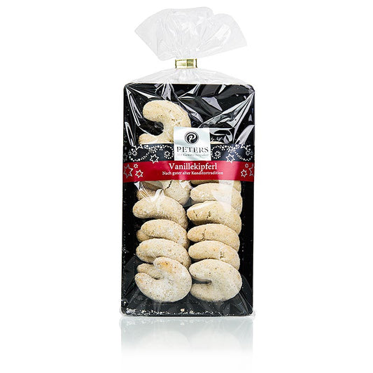 Weihnachtsgebäck - Vanille Kipferl, Peters, 100 g - traditionelles, knuspriges Weihnachtsgebäck mit zartem Vanillegeschmack in einer 100 g Packung von Peters