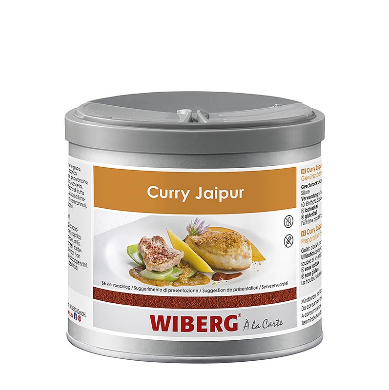 German: Wiberg Curry Jaipur Style, kräftig rot, 250 g - Ein intensiv rotes Currygewürz aus Jaipur, perfekt für köstliche indische Gerichte